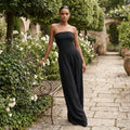 Strapless Wide-Leg Jumpsuit - Black
