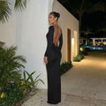 Lyanna - Boat-Neck Backless Maxi Dress