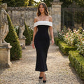 Meliora - Off-Shoulder Contrast Maxi Dress