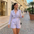 Shirt & High-Waisted Shorts Set