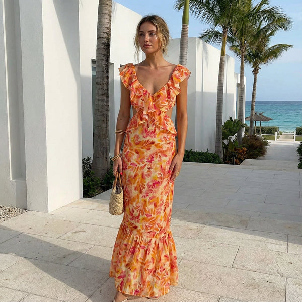 Ember - Floral Ruffle Dress