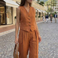Cotton-Linen Top & Pants Set