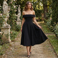 Tahlia - Off-Shoulder Pleated Midi Dress