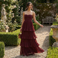 Velmara - Strapeless Layered Ruffle Maxi Dress