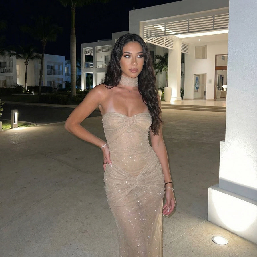 Zallira - Shimmer Fishtail Maxi Dress