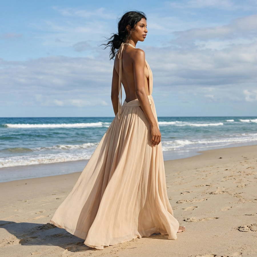 Tatiana - Draped Georgette Maxi Dress