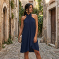 Cailith - Cross Halterneck Wrap Mini Dress