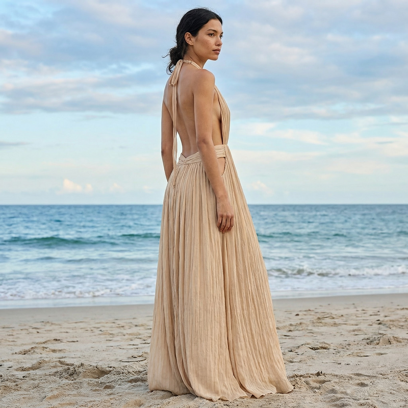 Tatiana - Draped Georgette Maxi Dress