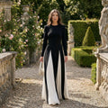 Xylina - Sleek Spliced Crewneck Slim-Fit Dress