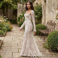 Seliora - Shoulder-On Floral Lace Maxi Dress