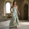 Xyrelle - Sleeveless Slit Ruffle Maxi Dress