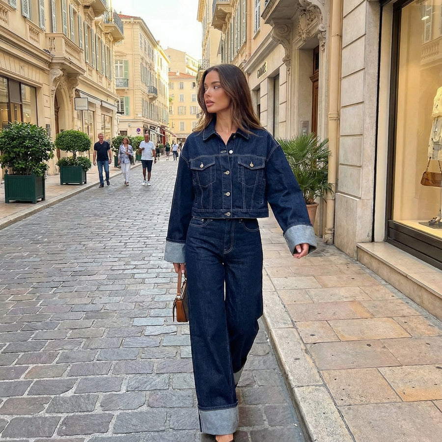 Turn-Up Denim Set