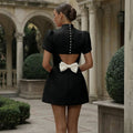 Lyraea - Elegant Petal Sleeves Mini Dress
