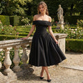 Tahlia - Off-Shoulder Pleated Midi Dress