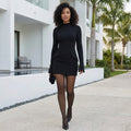 Zevuri - Knitted Bodycon Pocket Detail Mini Dress