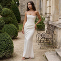 Nylaen - Strapless Bottom Pleated Maxi Dress