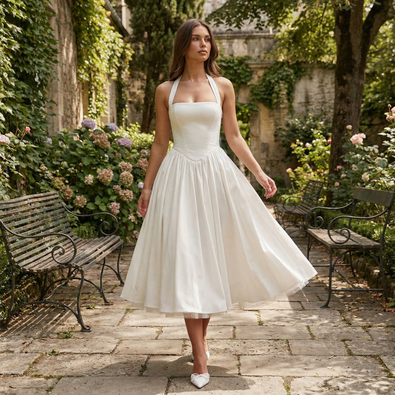 Éloise - Lace Corset Midi Dress