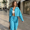 Collared Top & Pants Set