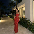Zynara - Spaghetti Strap Shimmer Maxi Dress