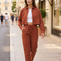 Collared Top & Pants Set