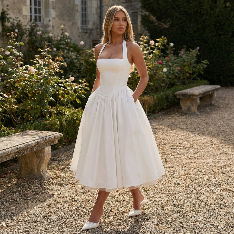 Éloise - Lace Corset Midi Dress