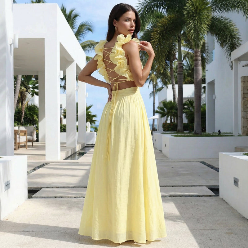 Louiza - Elegant Dress With Deep V-Neck