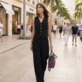 Cotton-Linen Top & Pants Set