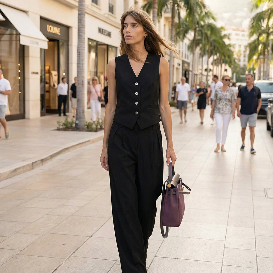Cotton-Linen Top & Pants Set