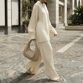 Button-Up Shirt & Wide-Leg Pants Set
