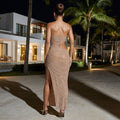 Alyra - Embellished Cut-Out Maxi Dress