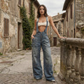 Wide-Leg Denim Overall - Dark Denim