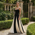 Esmirae - Elegant Contrast Ruffles Maxi Dress