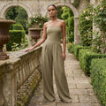Strapless Wide-Leg Jumpsuit - Khaki
