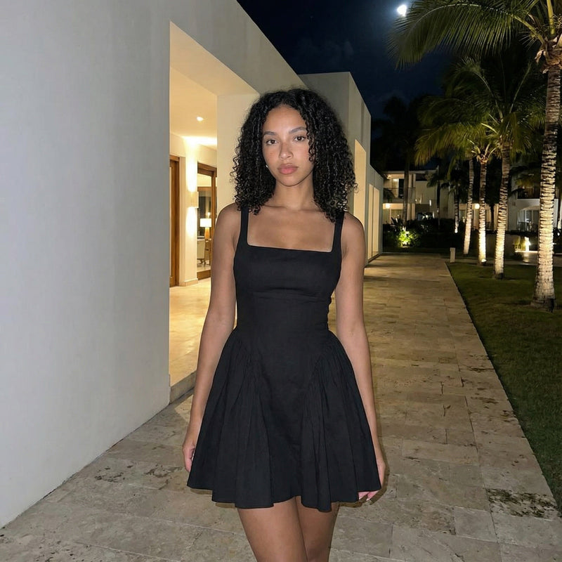 Chanelle - Romantic Mini Dress with Open Back