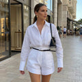 Shirt & High-Waisted Shorts Set