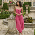 Bow-Front Wide-Leg Jumpsuit - Pink
