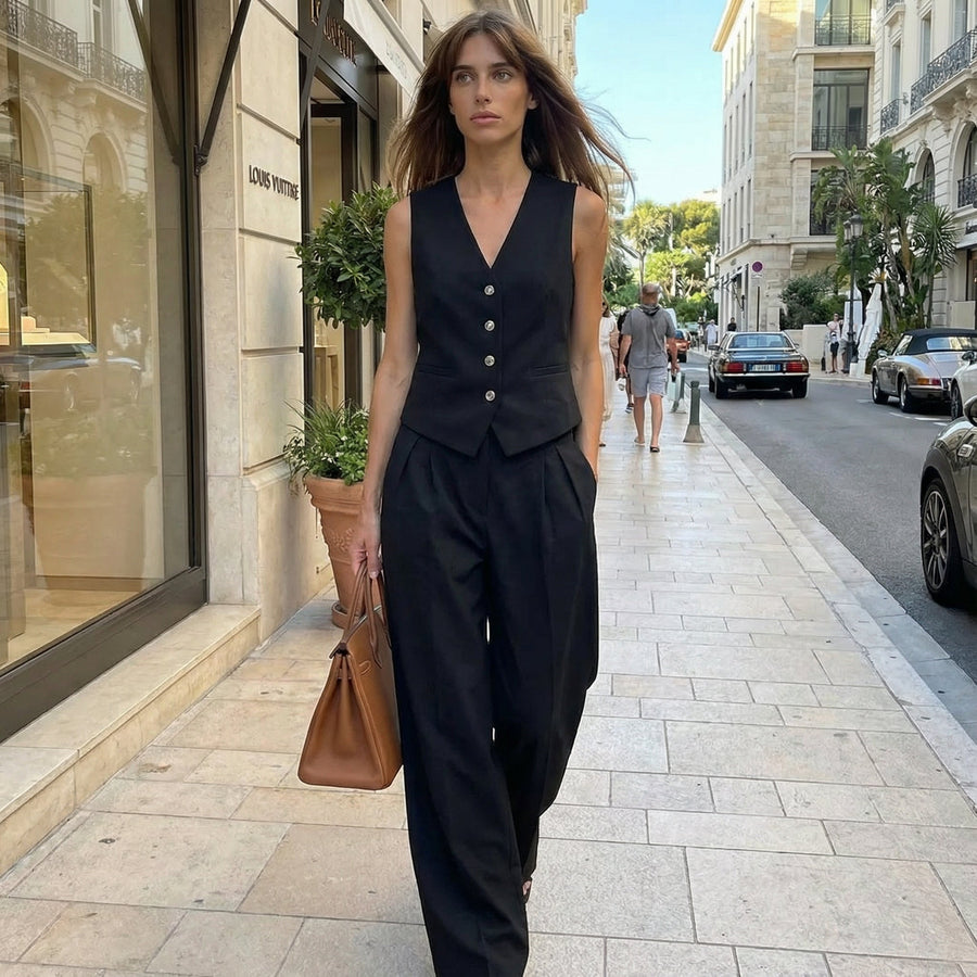 Cotton-Linen Top & Pants Set