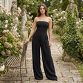 Strapless Wide-Leg Jumpsuit - Black