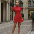 Lyraea - Elegant Petal Sleeves Mini Dress