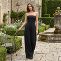 Strapless Wide-Leg Jumpsuit - Black
