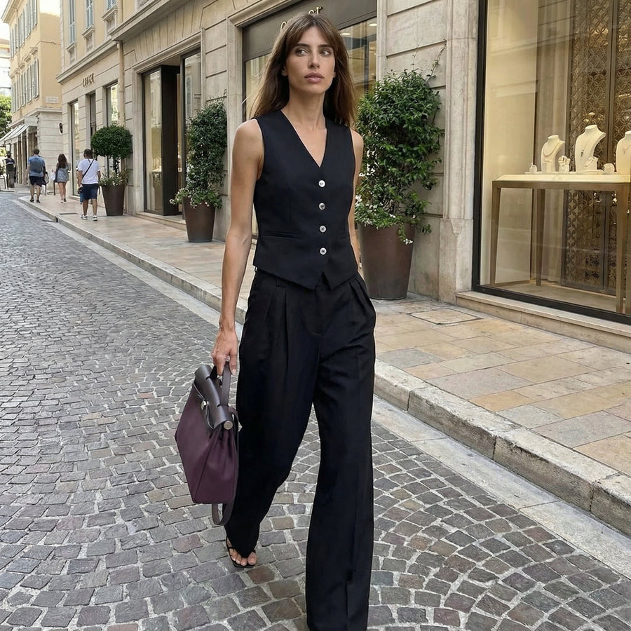 Cotton-Linen Top & Pants Set