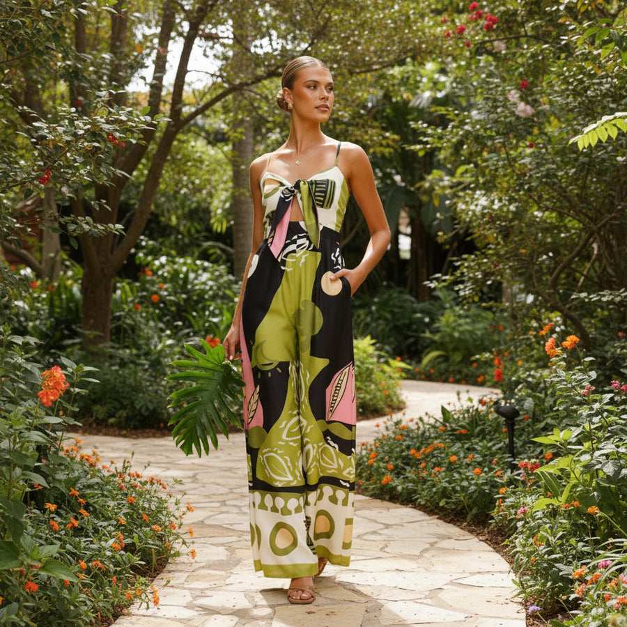 Gaia Tie-Front Jumpsuit