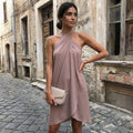 Cailith - Cross Halterneck Wrap Mini Dress