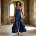 Xyrelle - Sleeveless Slit Ruffle Maxi Dress