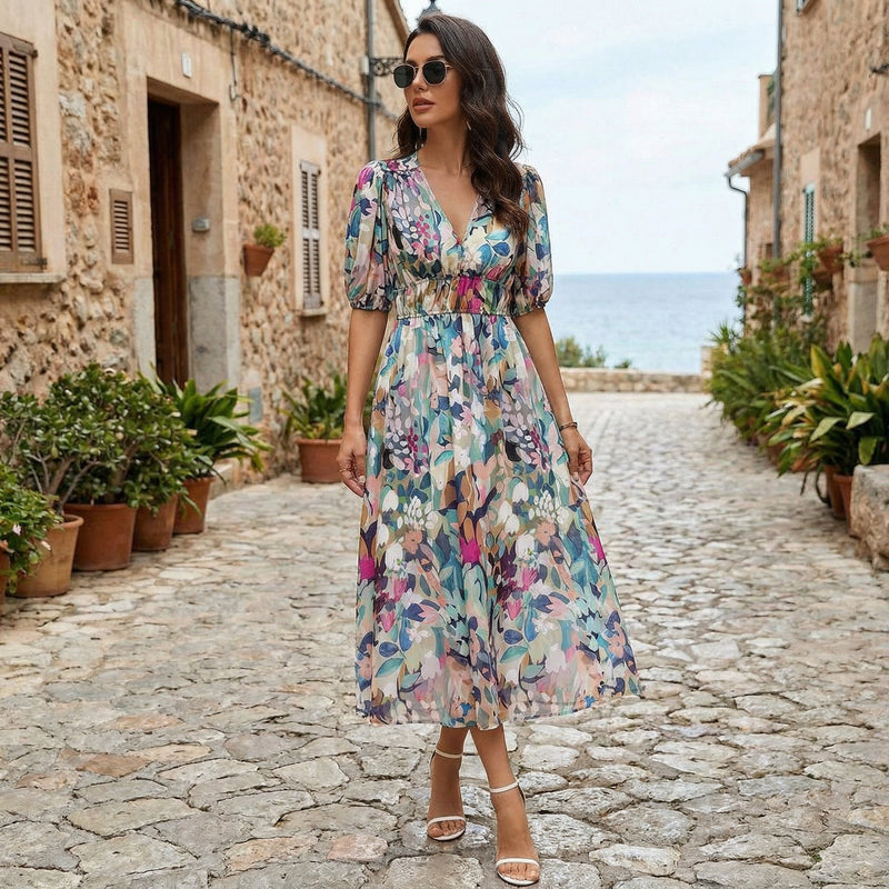 Renate - Dress With V-Neck