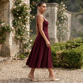 Alessia - Crepe Godet Midi Dress