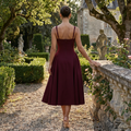 Alessia - Crepe Godet Midi Dress