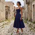 Alessia - Crepe Godet Midi Dress