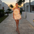 Zelithra - Strapless Rose Mini Dress