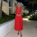 Louiza - Elegant Dress With Deep V-Neck